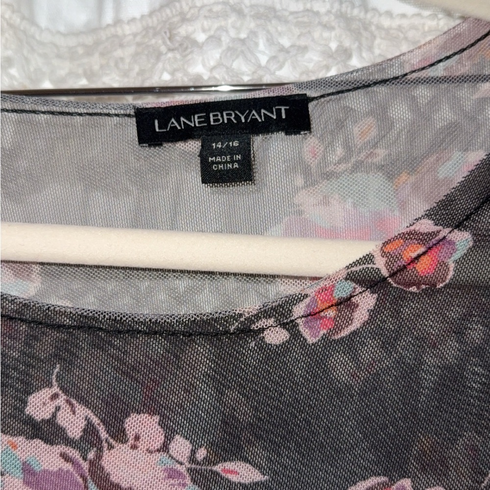 Lane Bryant Black Mesh Top - Picture 3 of 3